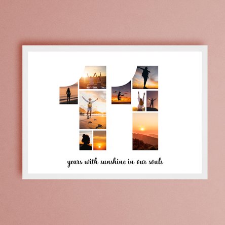 Tablou landscape personalizat cu 10 poze model numărul 11 și mesaj text  