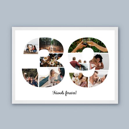 Tablou landscape personalizat cu 10 poze model numărul 39 și mesaj text