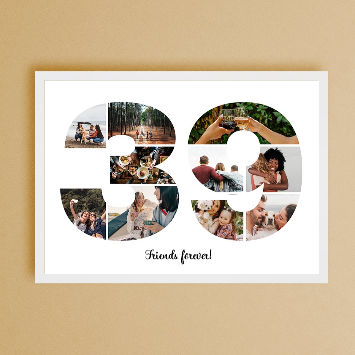 Tablou landscape personalizat cu 10 poze model numărul 39 și mesaj text