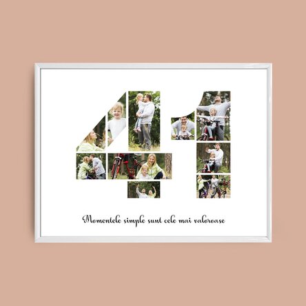 Személyre szabott tájkép vászon 10 fotóval, modellszám 41 és szöveges üzenettel