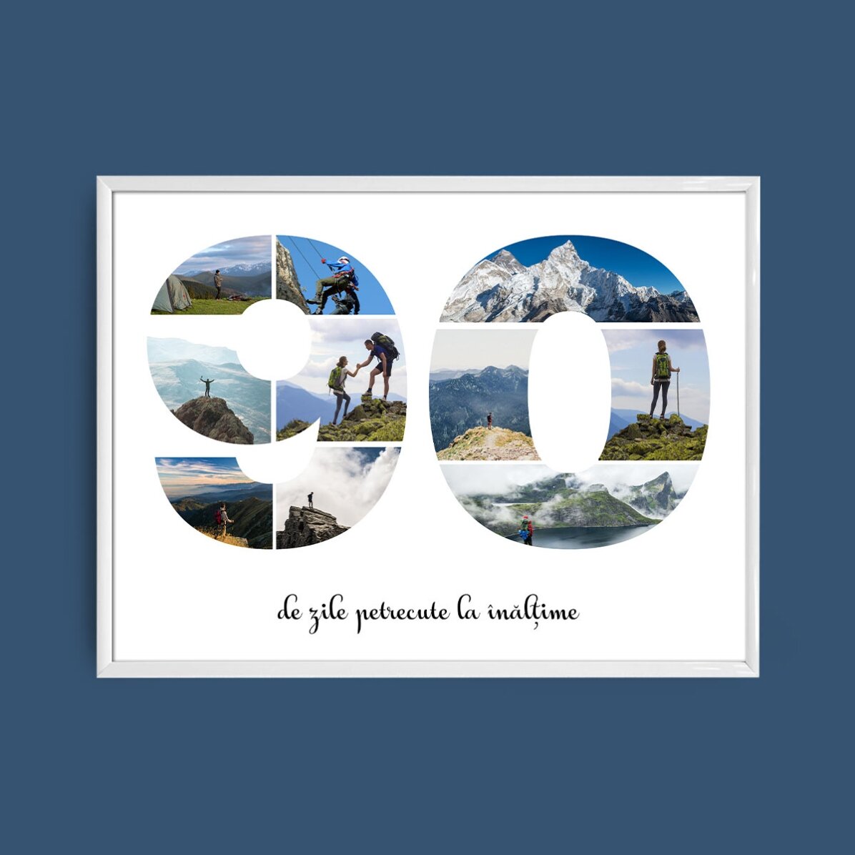 Személyre szabott tájkép vászon 10 fotóval, modellszám 90 és szöveges üzenettel