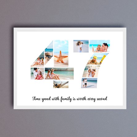 Tablou landscape personalizat cu 11 poze model numărul 47 și mesaj text