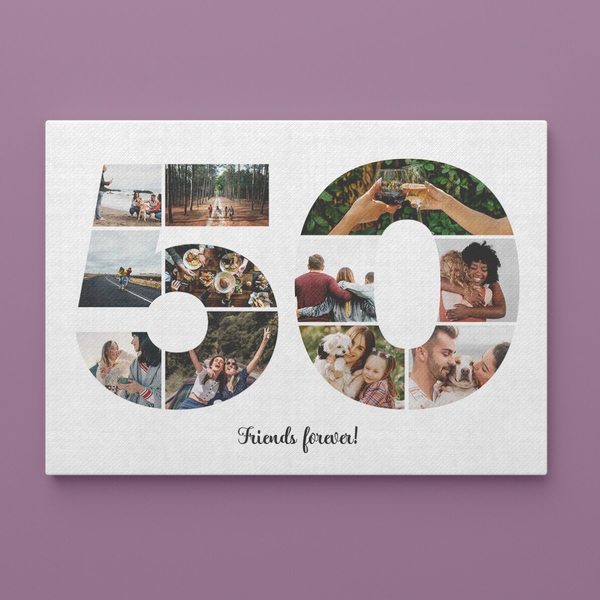 Tablou landscape personalizat cu 11 poze model numărul 50 și mesaj text