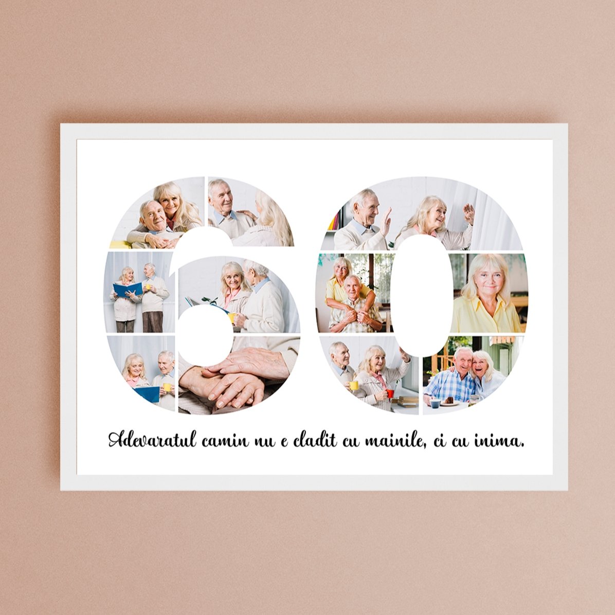 Tablou landscape personalizat cu 11 poze model numărul 60 și mesaj text