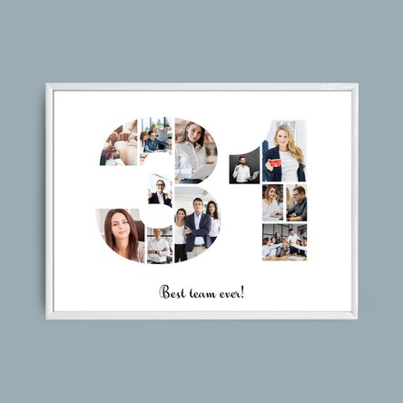 Személyre szabott tájkép vászon 12 fotóval, modellszám 31 és szöveges üzenettel