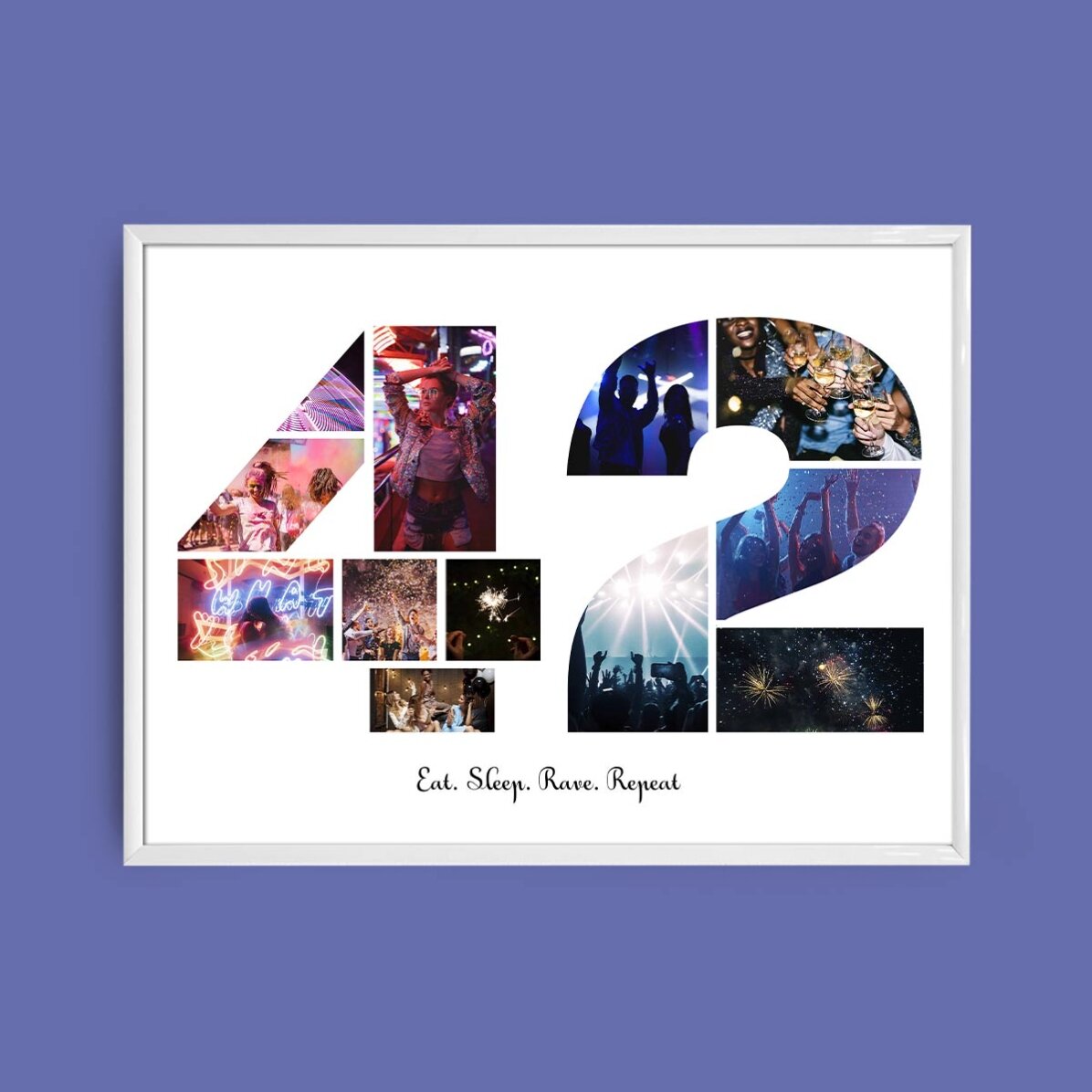 Személyre szabott tájkép vászon 12 fotóval, 42-es modellszámmal és szöveges üzenettel