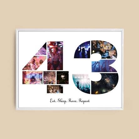 Személyre szabott tájkép vászon 12 fotóval, 43-as modellszámmal és szöveges üzenettel