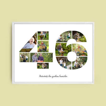 Személyre szabott tájkép vászon 12 fotóval, 46-os modellszámmal és szöveges üzenettel