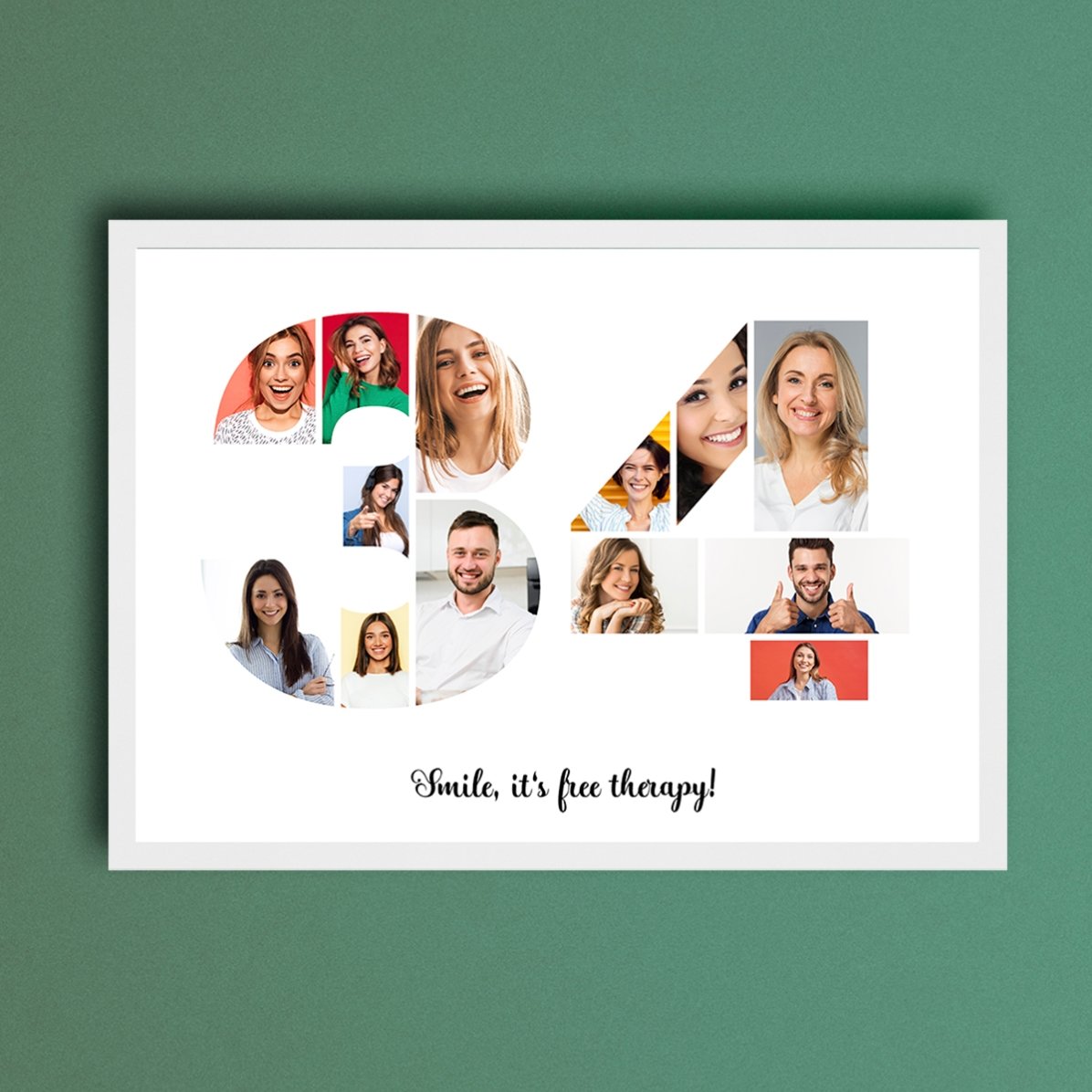 Tablou landscape personalizat cu 13 poze model numărul 34 și mesaj text 