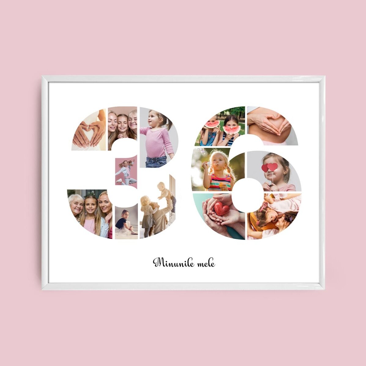 Személyre szabott tájkép vászon 13 fotóval, 36-os modellszámmal és szöveges üzenettel