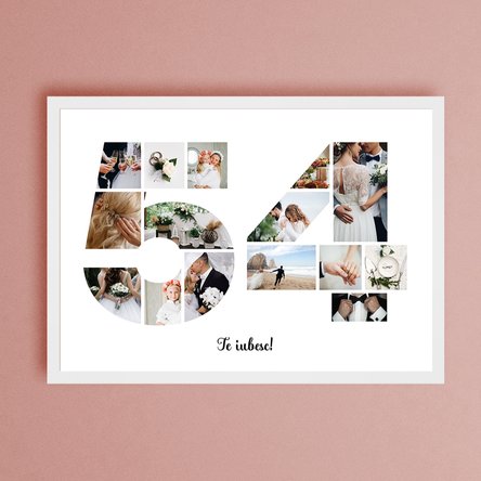 Tablou landscape personalizat cu 15 poze model numărul 54 și mesaj text