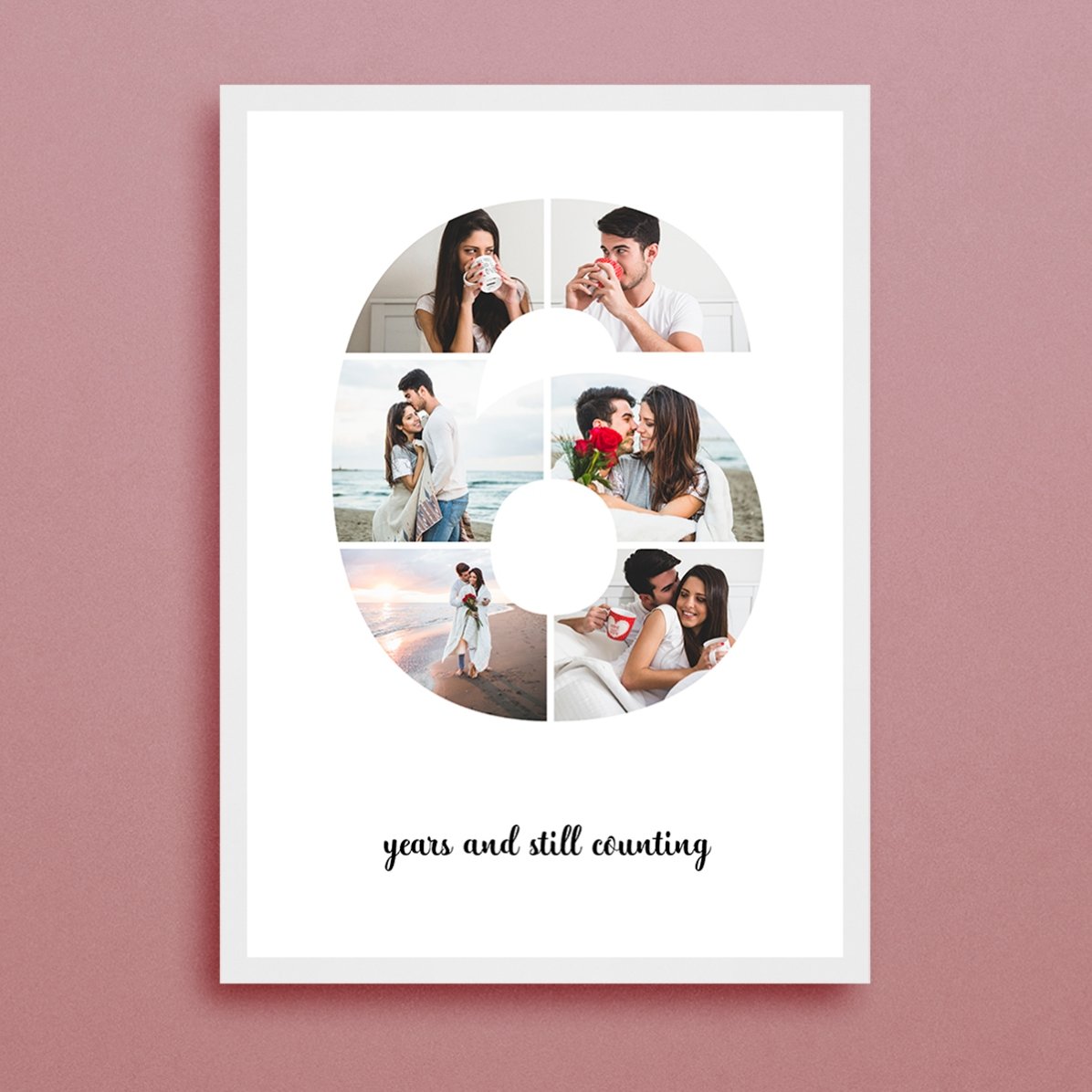 Tablou personalizat cu 6 poze model numărul 6 și mesaj text