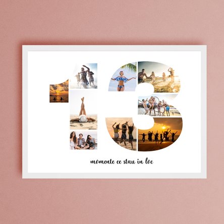 Tablou landscape personalizat cu 9 poze model numărul 13 și mesaj text  