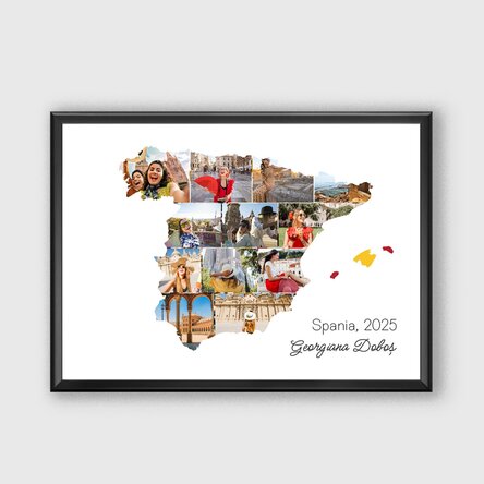 Tablou personalizat cu 12 poze și text  - Spania