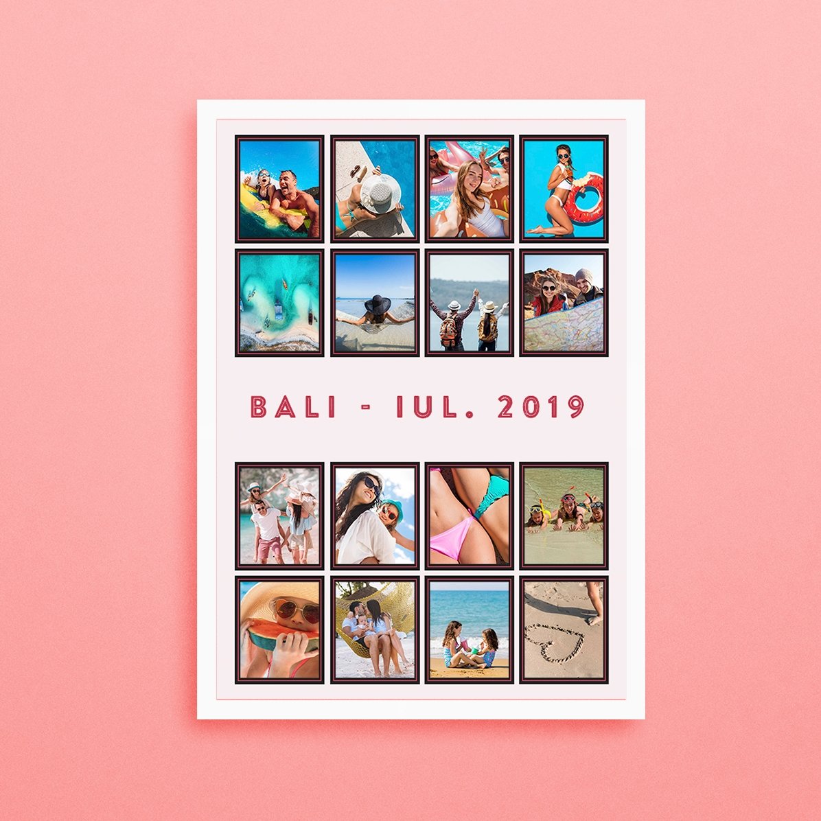 Tablou personalizat cu 16 poze de vacanță