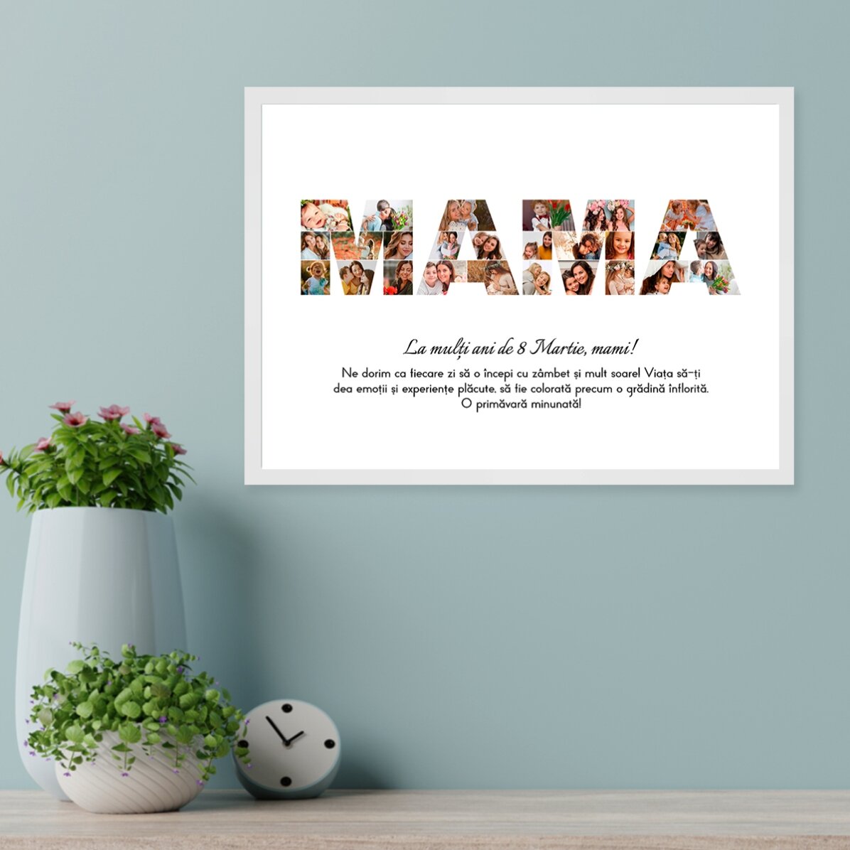 Tablou personalizat cu 26 de poze și text - MAMA
