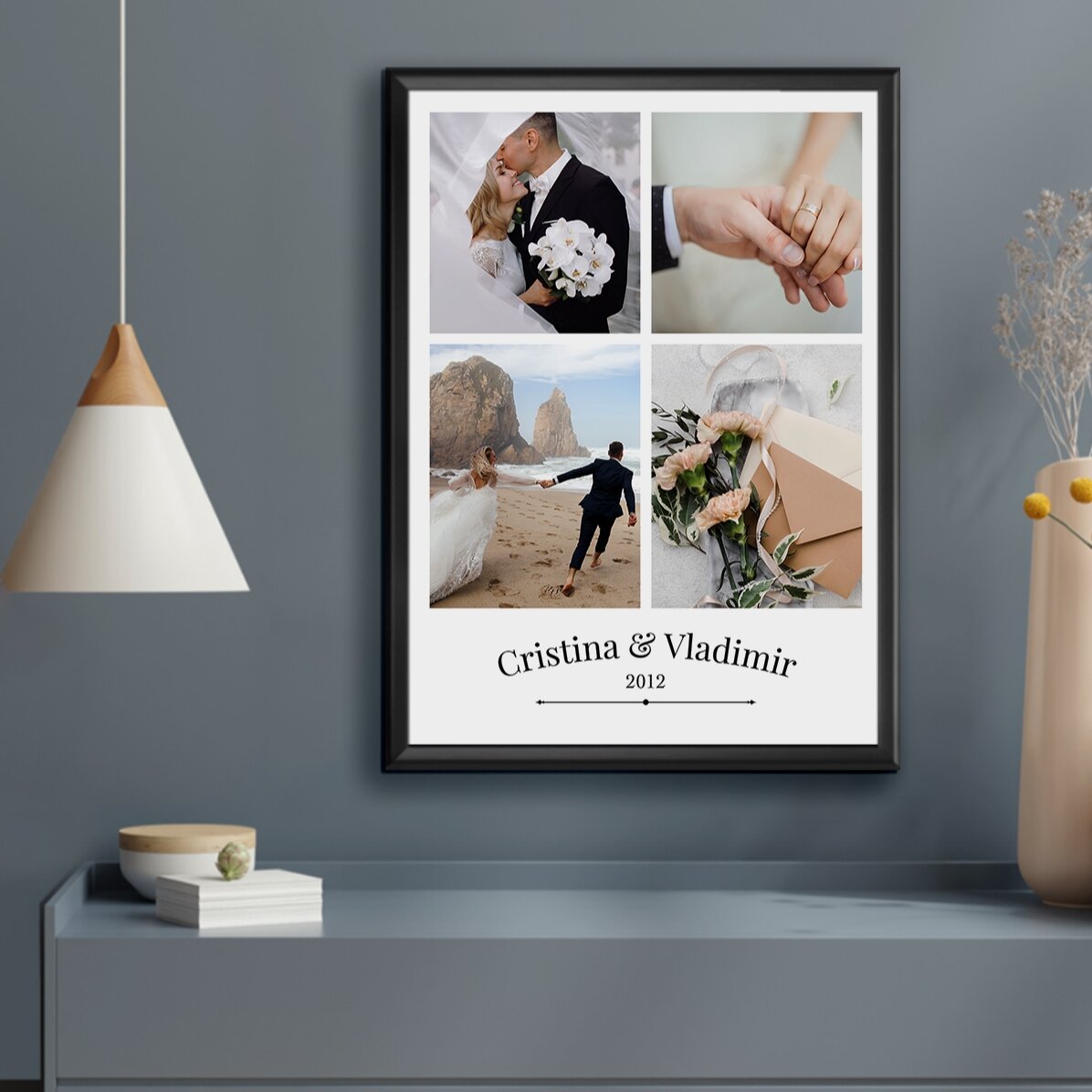 Tablou personalizat cu 4 poze de cuplu