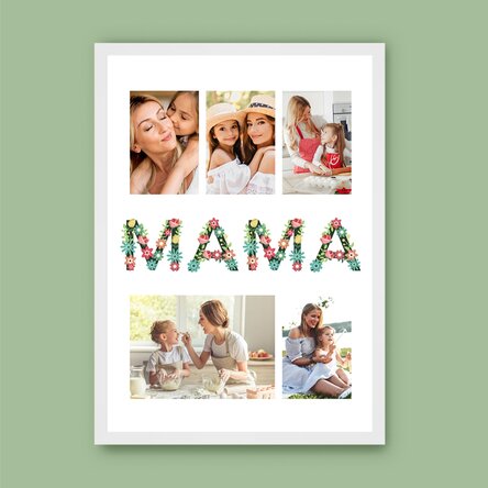 Tablou personalizat cu 5 poze - Pentru mama