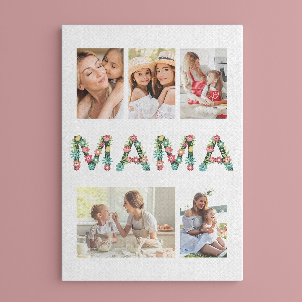 Tablou personalizat cu 5 poze - Pentru mama