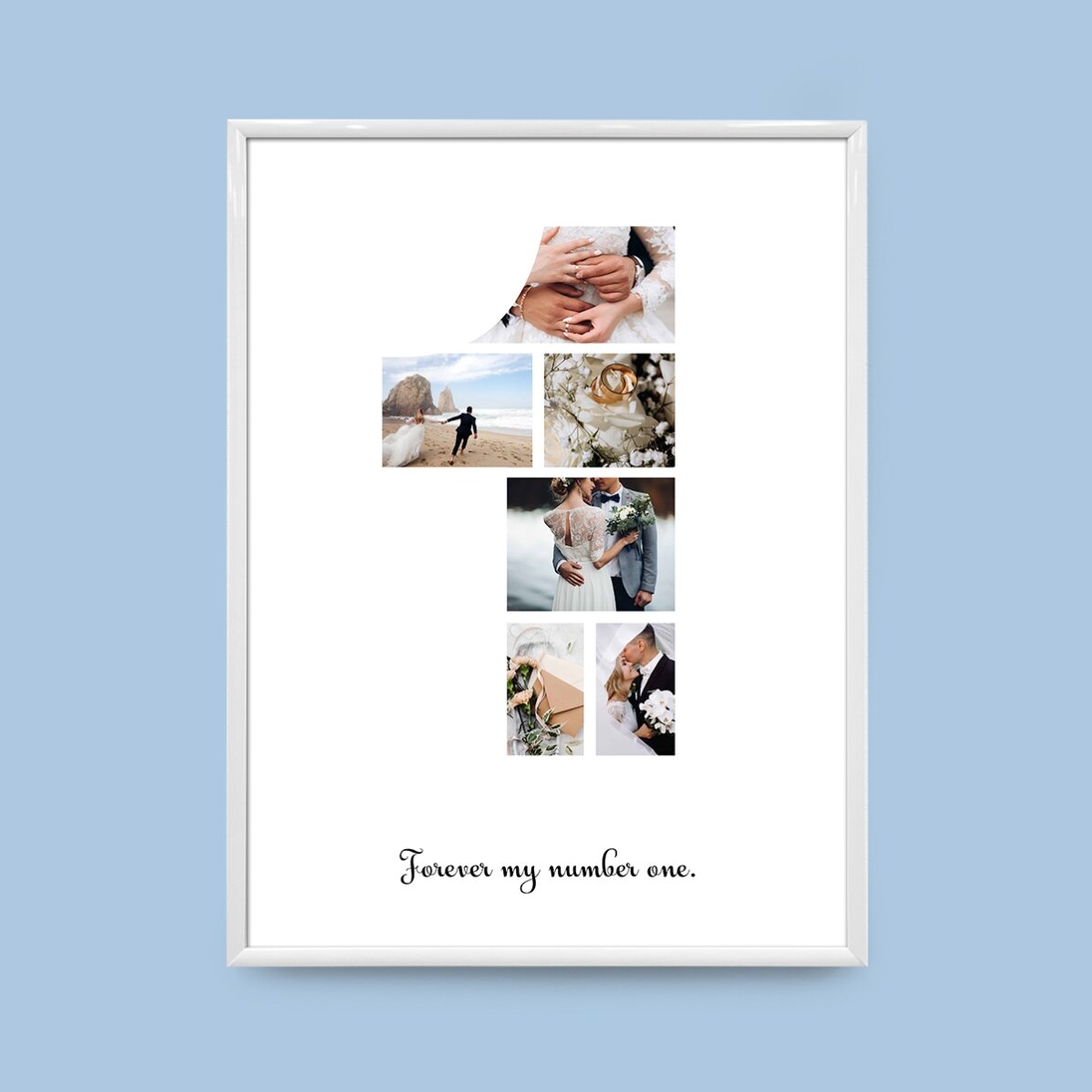 Személyre szabott vászon 6 fotóval, 1-es modellszámmal és szöveges üzenettel