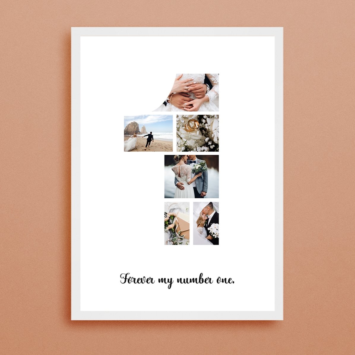 Tablou personalizat cu 6 poze model numărul 1 și mesaj text 