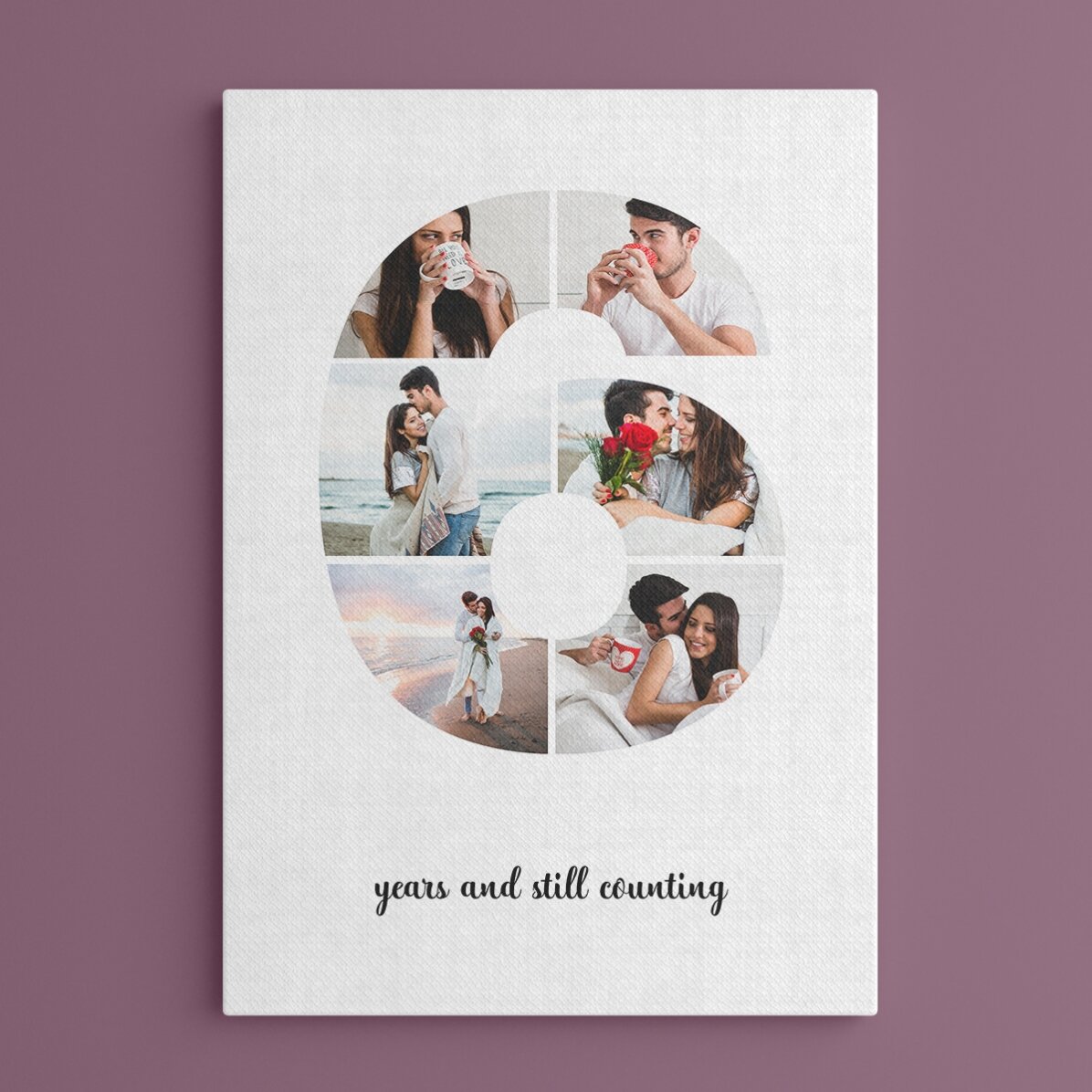 Tablou personalizat cu 6 poze model numărul 6 și mesaj text