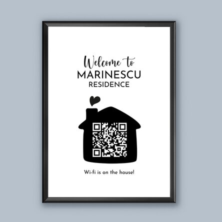 Tablou personalizat cu cod QR - Free Wifi