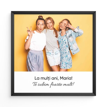 Tablou personalizat cu o poză și text 