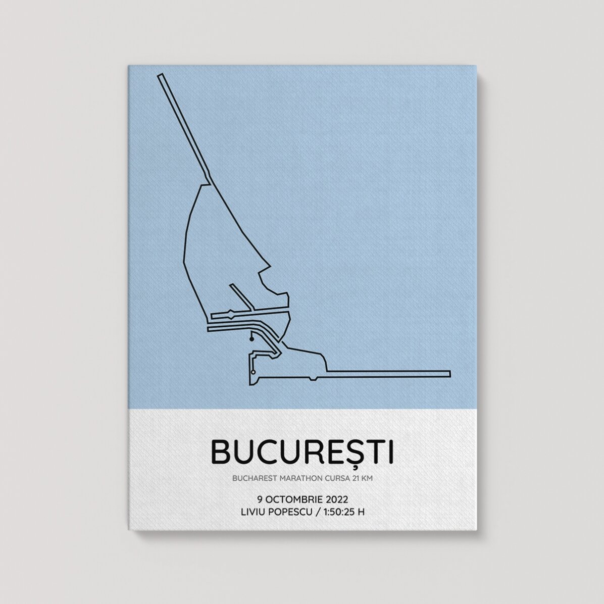 Tablou personalizat cu text - Bucharest Marathon Cursa 21 km