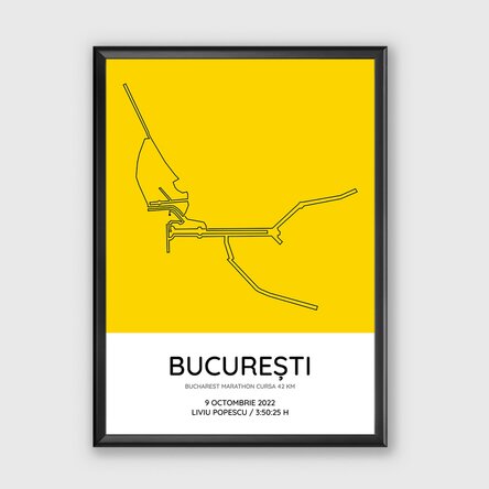 Tablou personalizat cu text - Bucharest Marathon Cursa 42 km