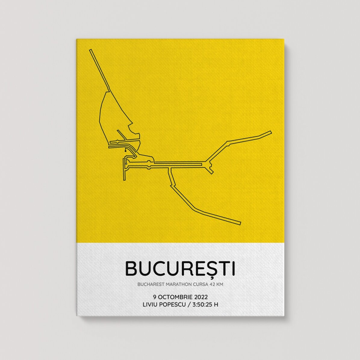 Tablou personalizat cu text - Bucharest Marathon Cursa 42 km