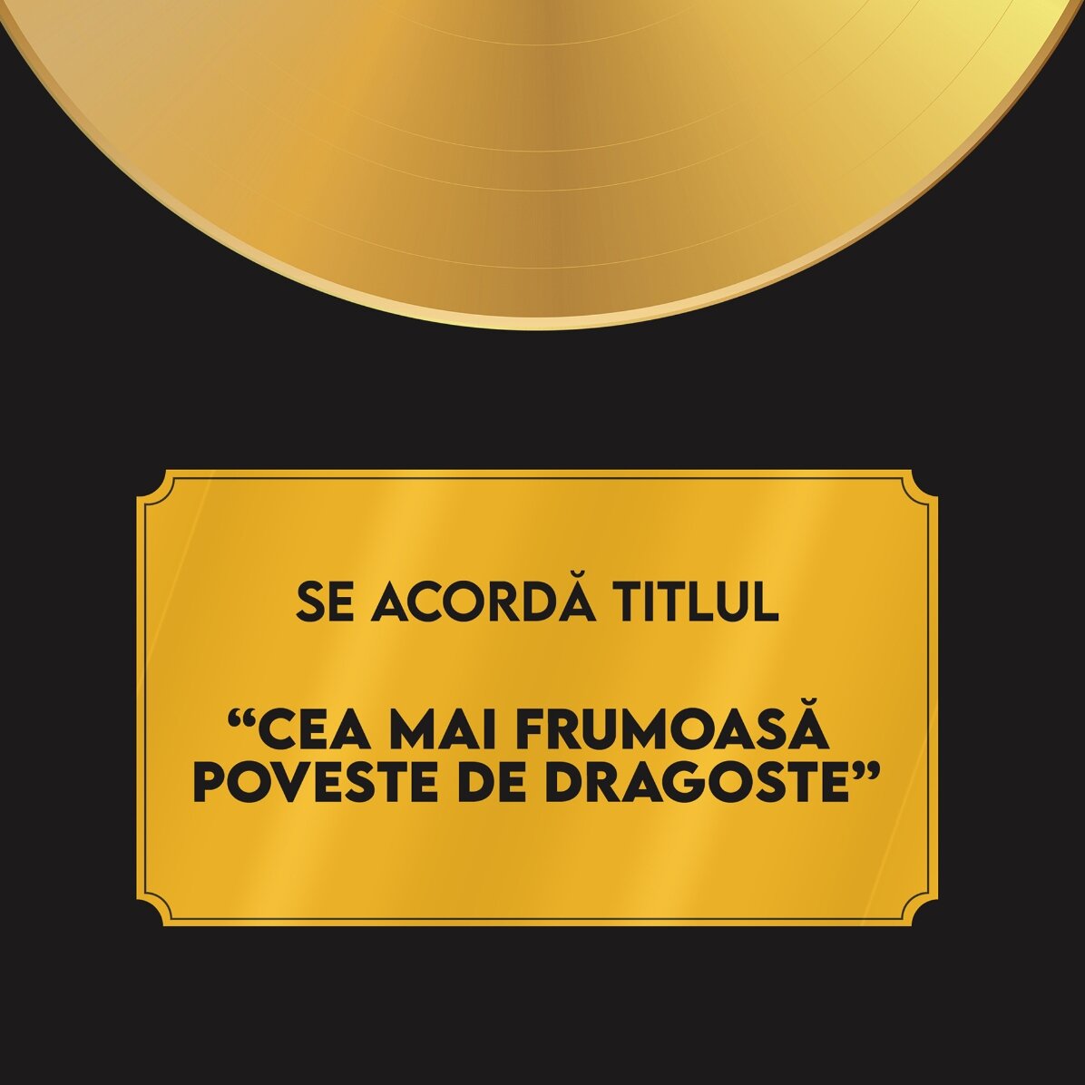 Tablou personalizat cu text - Discul de aur