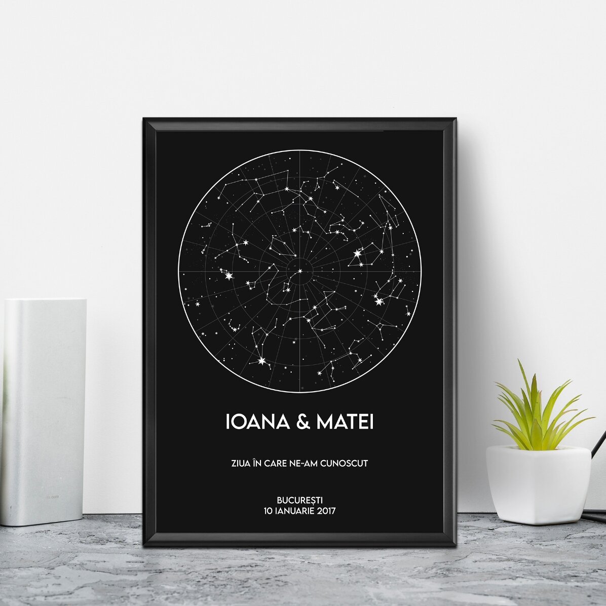 Tablou personalizat cu text - Harta stelelor