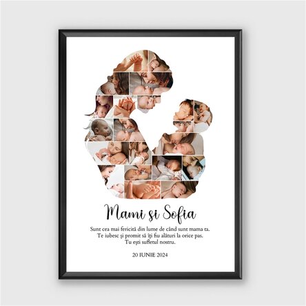 Tablou personalizat cu text și 21 de poze - Mom and baby