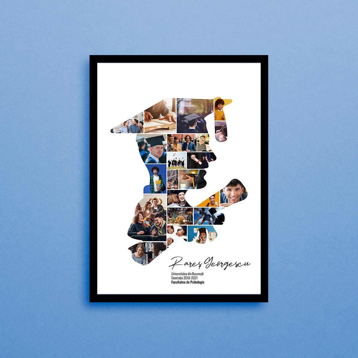 Tablou personalizat cu text și 22 poze pentru absolvire - El