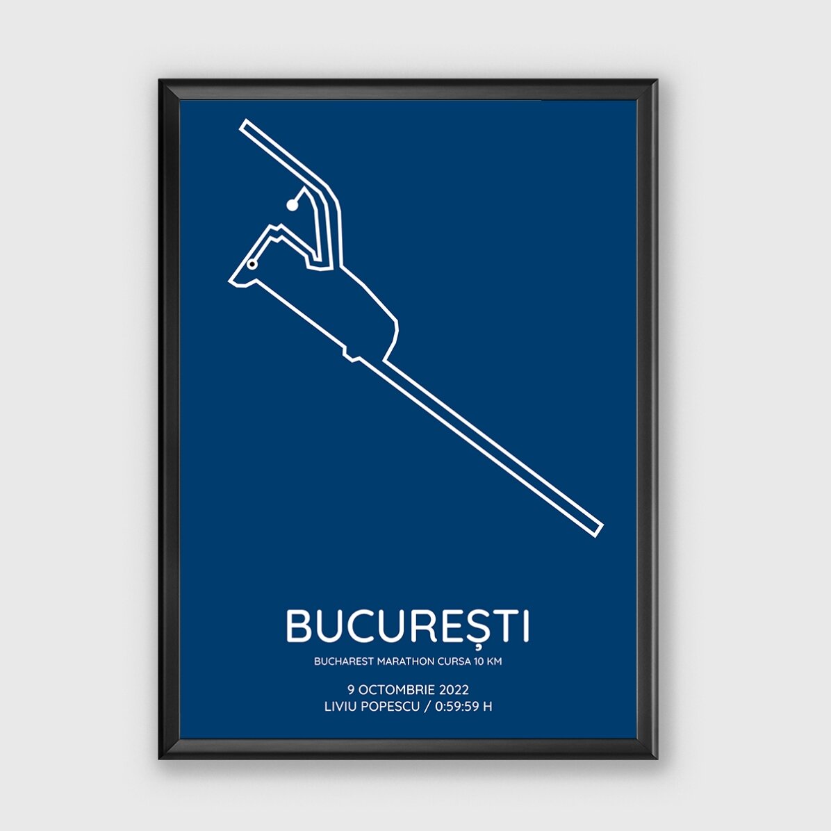 Tablou personalizat cu text și fundal colorat - Bucharest Marathon Cursa 10 km