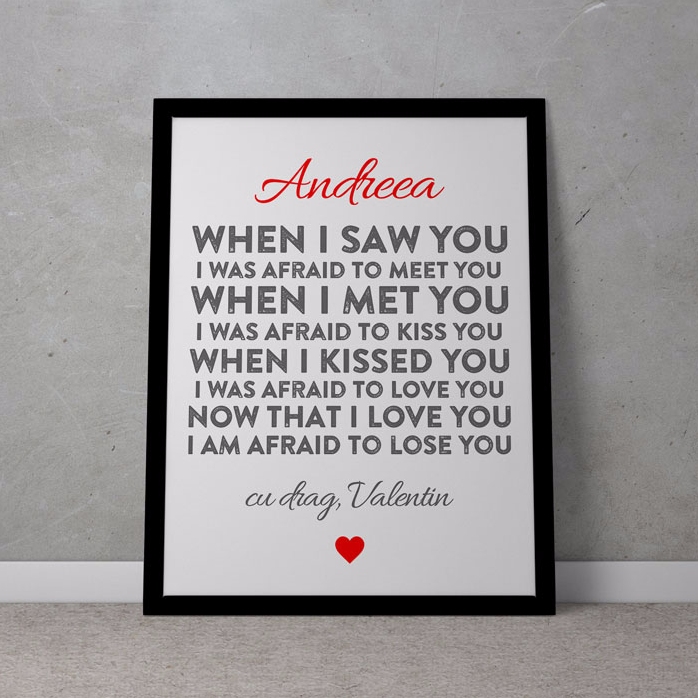 Tablou personalizat - declarație de dragoste