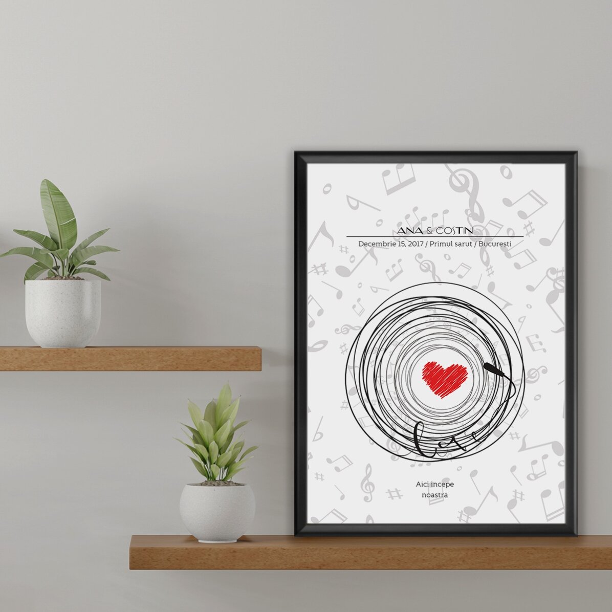 Tablou personalizat - muzică, dragoste, poveste