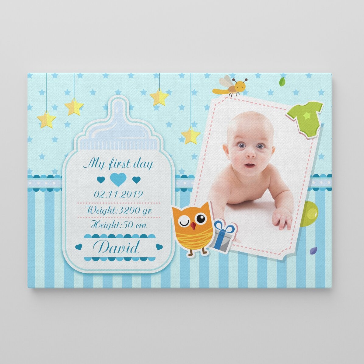 Tablou personalizat pentru nou născuți - Băieței