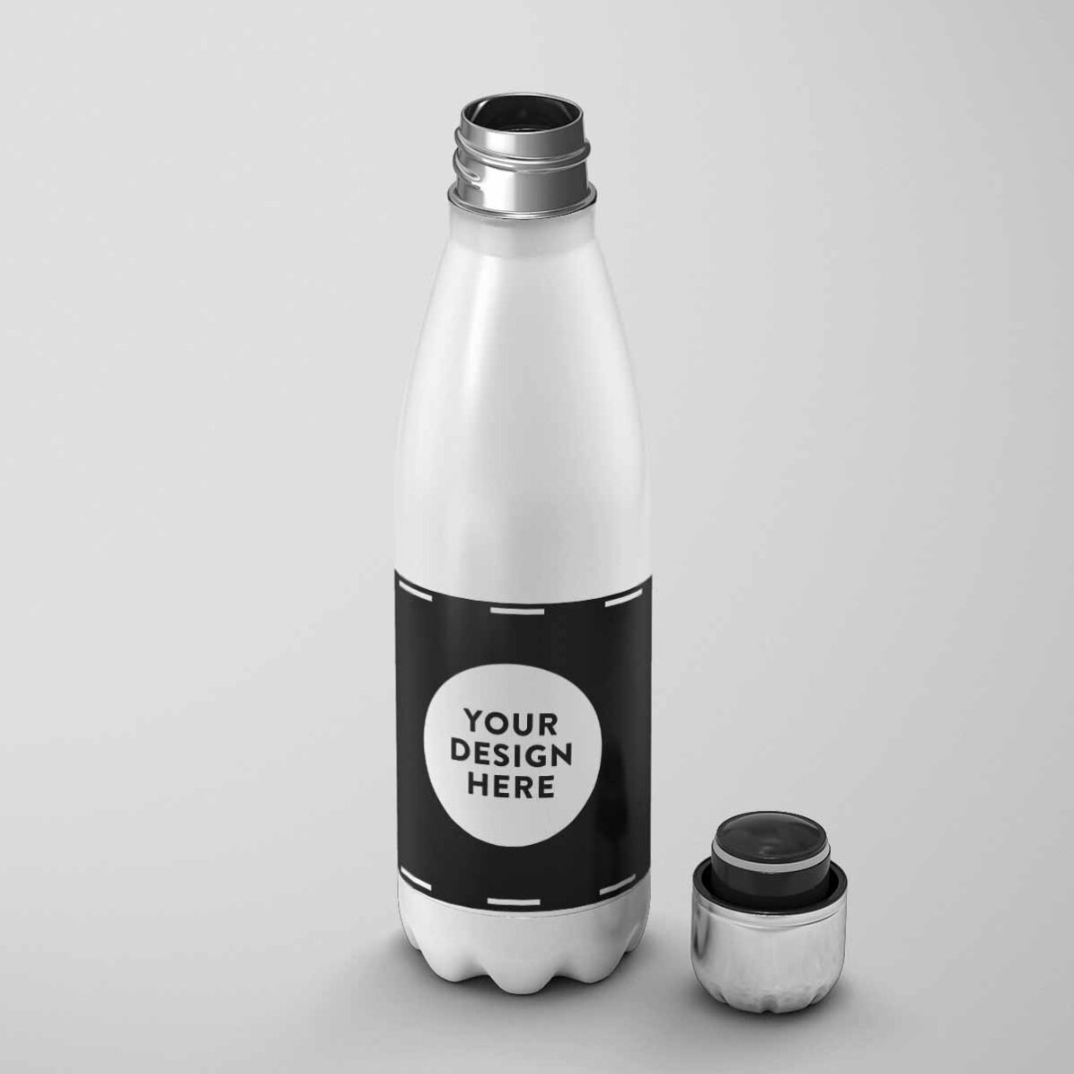 Termos cu bază albă personalizat cu grafica ta