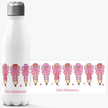 Termos cu bază albă personalizat cu mesaj - Creioane