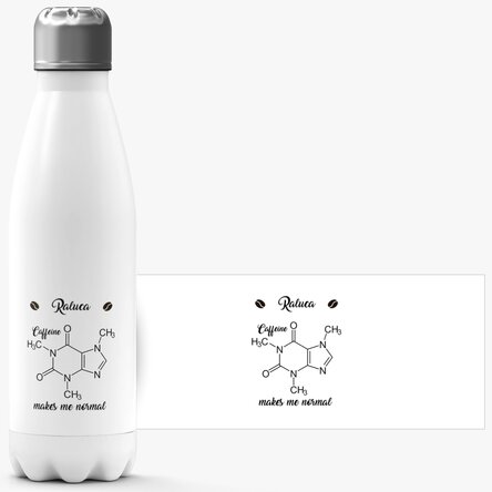 Termos cu bază albă personalizat cu nume - Chemistry