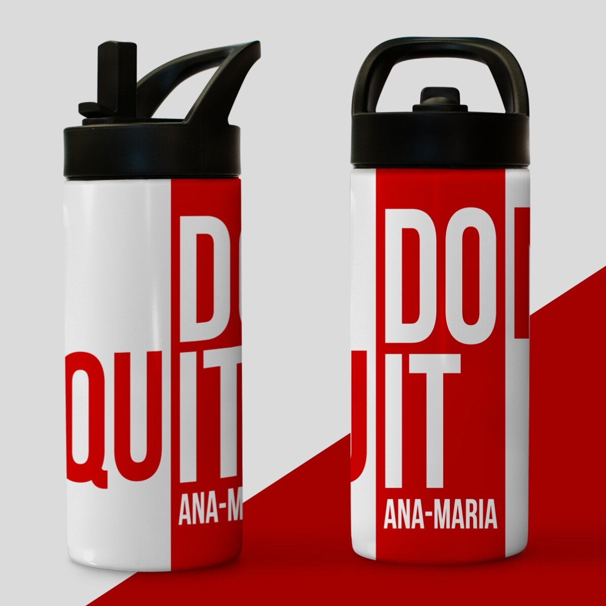 Termos cu mâner și pai personalizat cu nume - Don