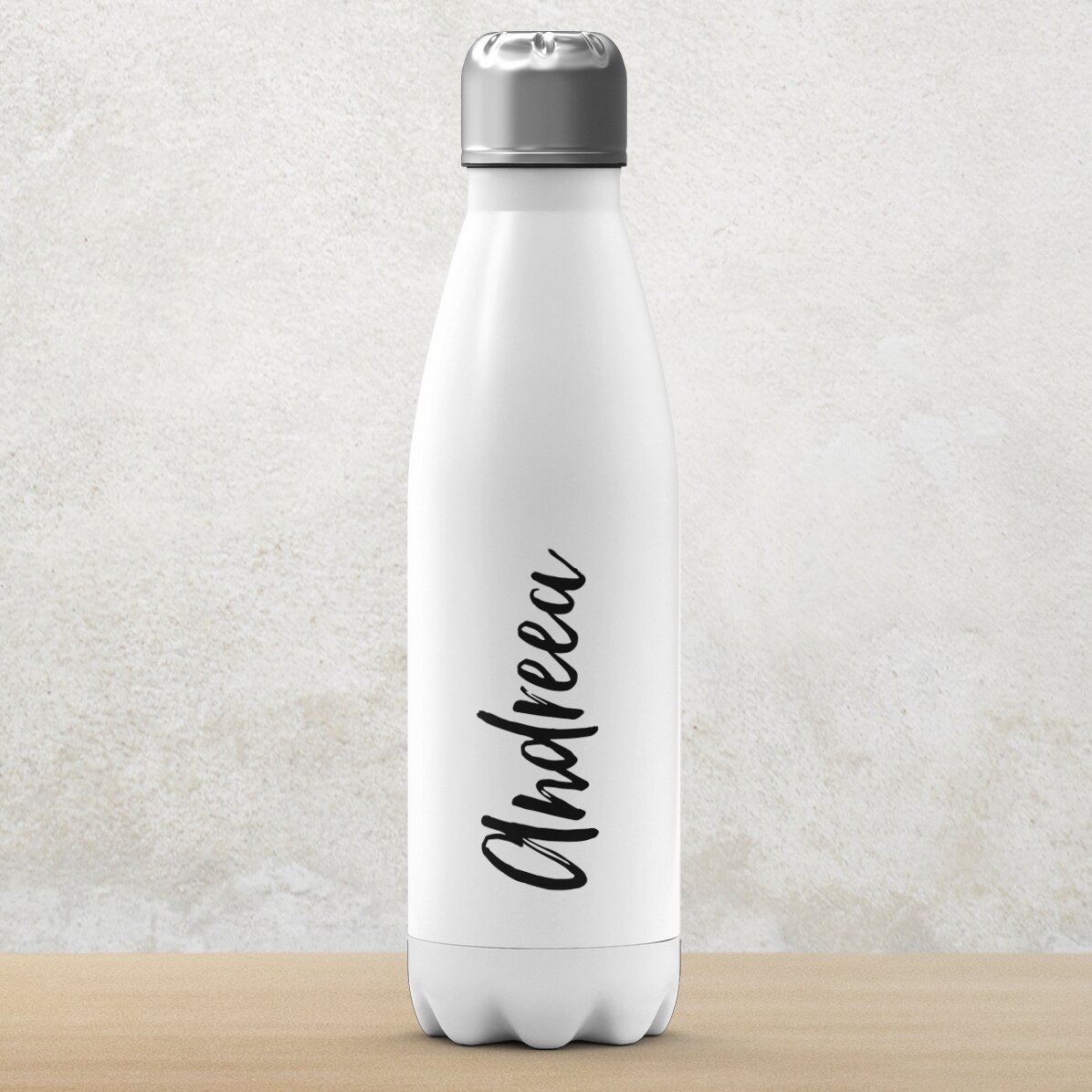 Termos cu bază albă personalizat cu numele tău 