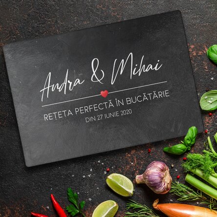 Tocător de sticlă personalizat cu text - Rețeta perfectă