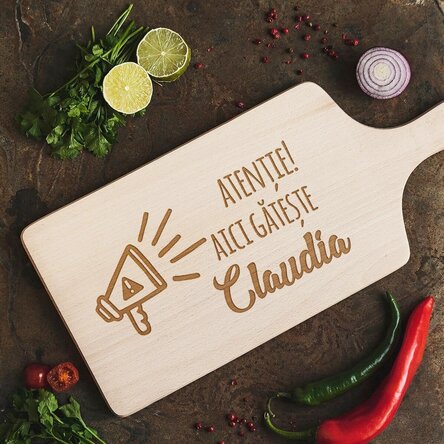 Tocător personalizat - Atenție, aici gătește..