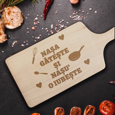 Tocător personalizat cu mesaj - Nașa și nașu