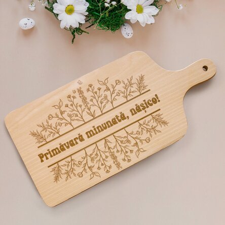 Tocător personalizat cu mesaj - Spring flowers