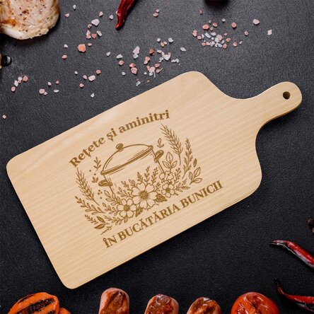 Tocător personalizat cu text - Rețete și amintiri