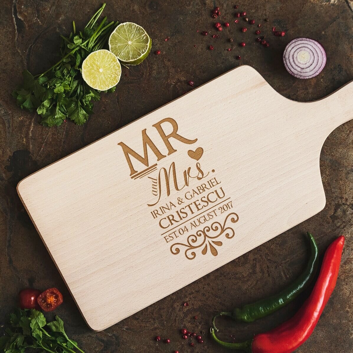 Tocător personalizat - Mr & Mrs